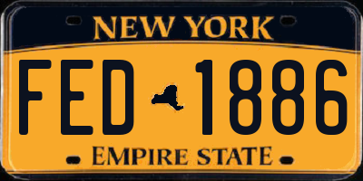 NY license plate FED1886