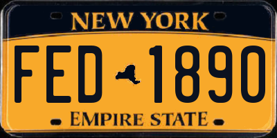 NY license plate FED1890