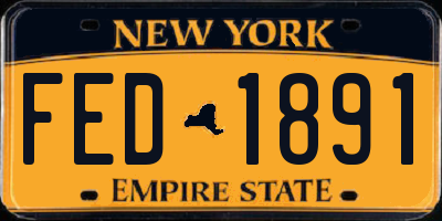 NY license plate FED1891