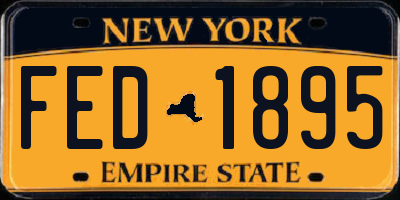 NY license plate FED1895