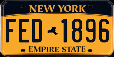 NY license plate FED1896