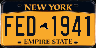 NY license plate FED1941