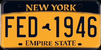 NY license plate FED1946
