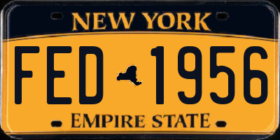 NY license plate FED1956
