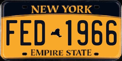 NY license plate FED1966