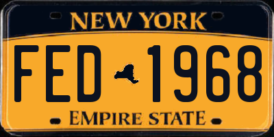 NY license plate FED1968