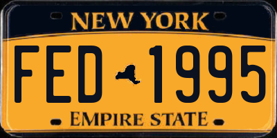 NY license plate FED1995