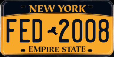 NY license plate FED2008