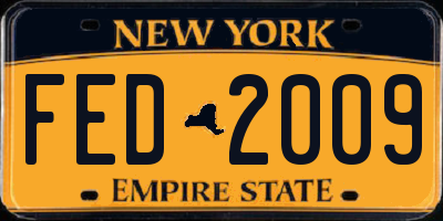 NY license plate FED2009