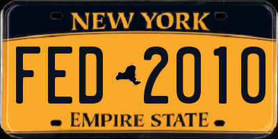NY license plate FED2010