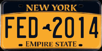 NY license plate FED2014