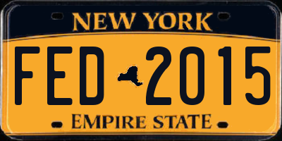 NY license plate FED2015