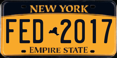 NY license plate FED2017
