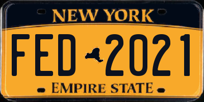 NY license plate FED2021