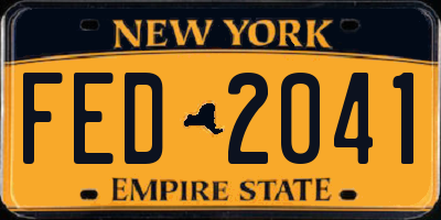 NY license plate FED2041