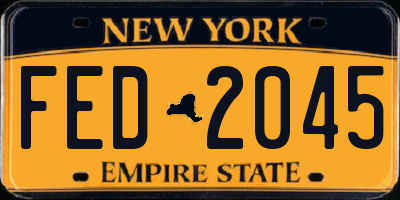 NY license plate FED2045