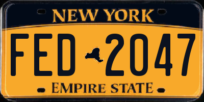 NY license plate FED2047