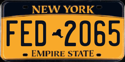 NY license plate FED2065