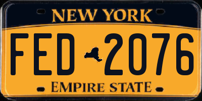 NY license plate FED2076