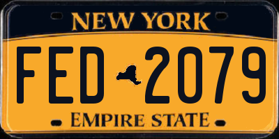 NY license plate FED2079