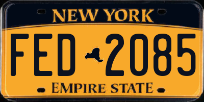 NY license plate FED2085