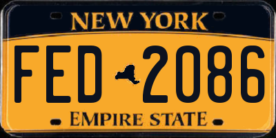 NY license plate FED2086