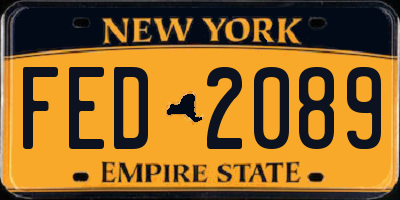 NY license plate FED2089