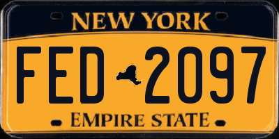 NY license plate FED2097