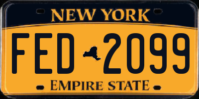 NY license plate FED2099