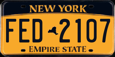 NY license plate FED2107