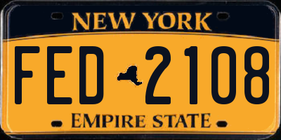 NY license plate FED2108