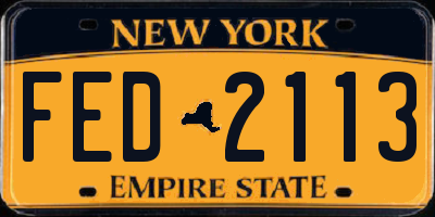 NY license plate FED2113