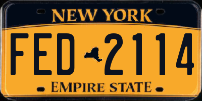 NY license plate FED2114