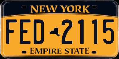 NY license plate FED2115