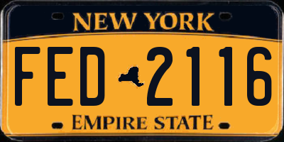 NY license plate FED2116