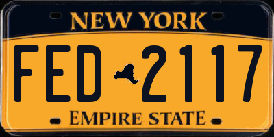 NY license plate FED2117
