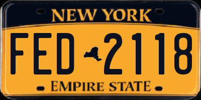 NY license plate FED2118