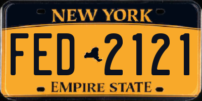 NY license plate FED2121