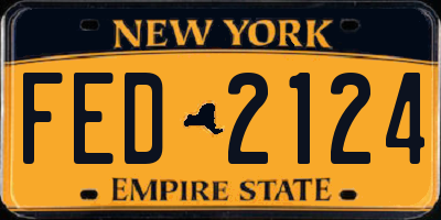 NY license plate FED2124