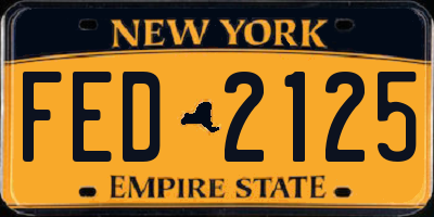 NY license plate FED2125