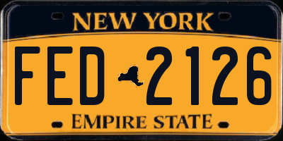 NY license plate FED2126