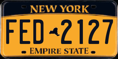 NY license plate FED2127