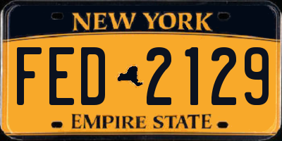 NY license plate FED2129