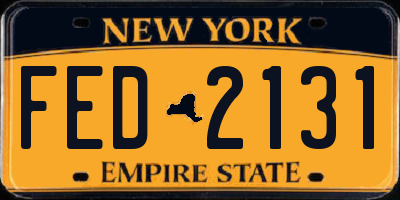 NY license plate FED2131