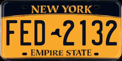 NY license plate FED2132