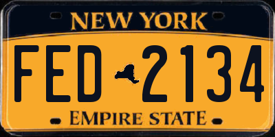 NY license plate FED2134