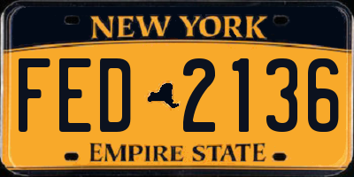 NY license plate FED2136