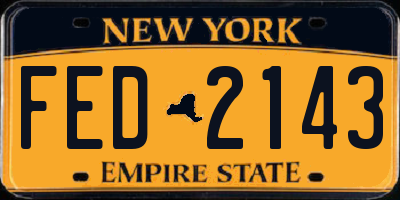 NY license plate FED2143