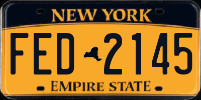 NY license plate FED2145
