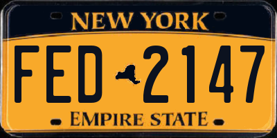 NY license plate FED2147